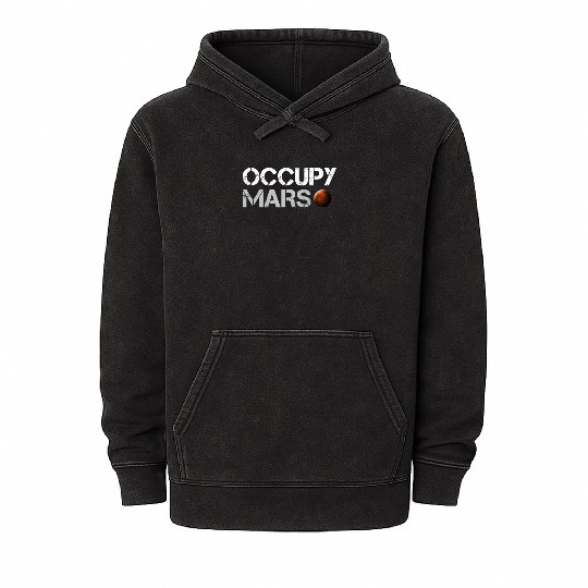 Occupy Mars Space Mineral Wash Hoodies
