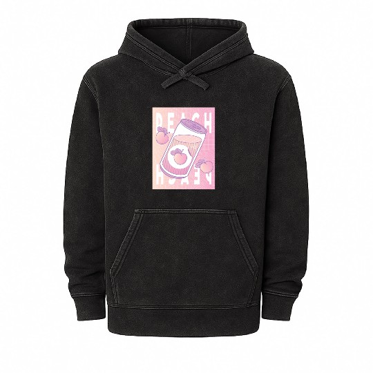 Peach Drink Aesthetic Vaporwave Japan Mineral Wash Hoodies