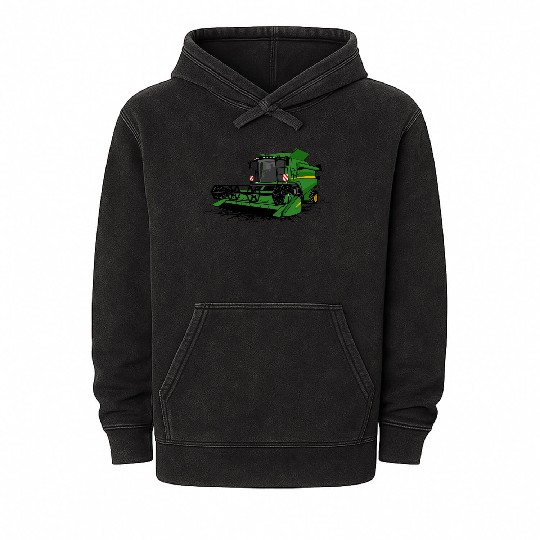 combine harvesters - farmer - agriculture - farm Mineral Wash Hoodies
