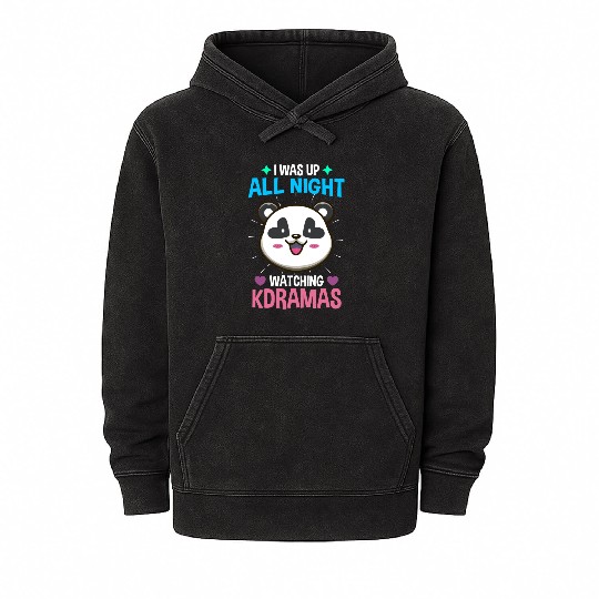 Panda Korean Drama Movie lover Mineral Wash Hoodies