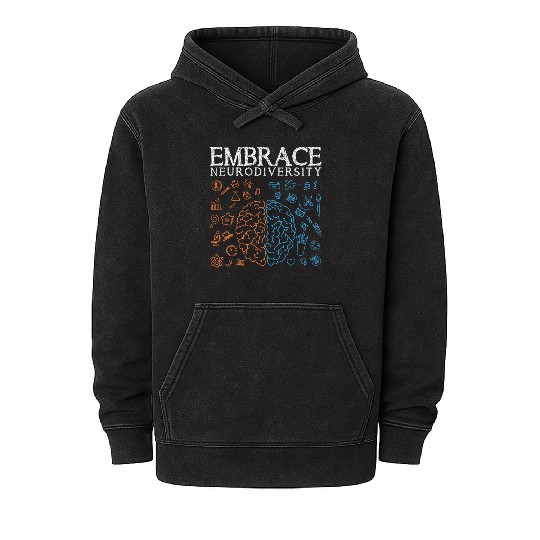 Embrace ADHD Autism ASD Neurodiversity Mineral Wash Hoodies