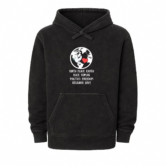 Human Rights Day Humanity Peace Freedom Love Mineral Wash Hoodies