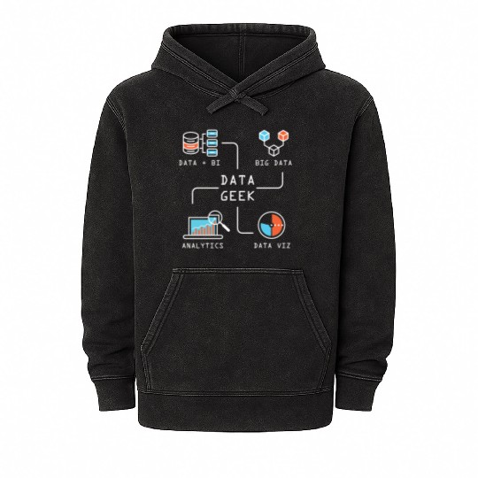 Data Geek Information Analyst Mineral Wash Hoodies
