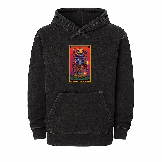 The Goddess Kali The Devil Tarot Card Hindu Indian Mineral Wash Hoodies