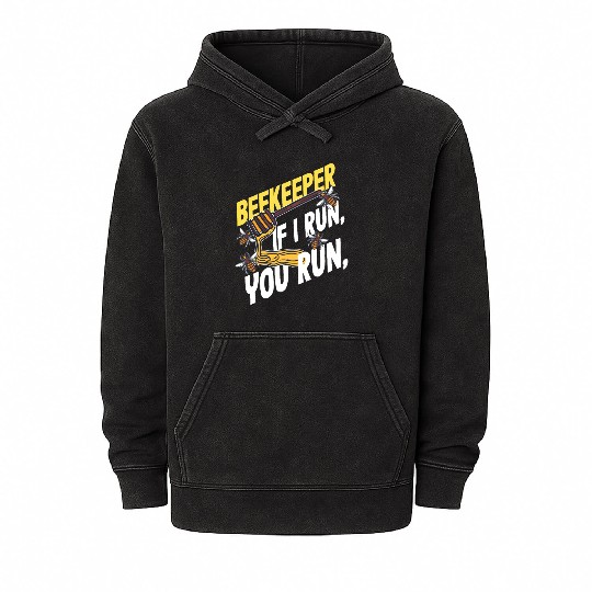 Beekeeper If I Run You Run Honey Bee Mineral Wash Hoodies