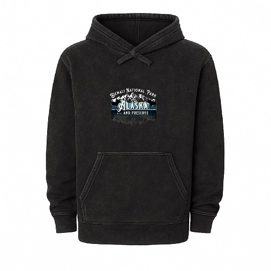 Denali National Park Alaska Ak Usa Moose Souvenir Mineral Wash Hoodies