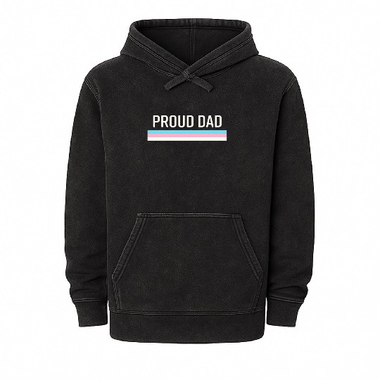 Lgbt Transgender Pride Proud Dad Mineral Wash Hoodies
