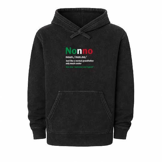 Italy Nonno Grandfather Gift Mineral Wash Hoodies