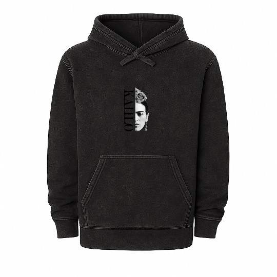 Frida Kahlo Split Portrait Mineral Wash Hoodies