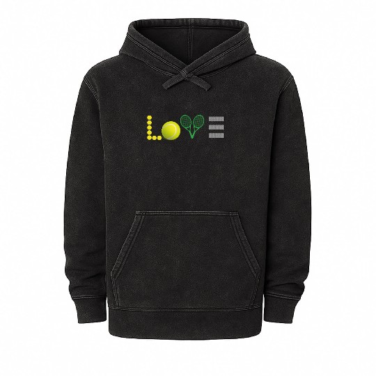 I LOVE TENNIS TENNIS LOVE Mineral Wash Hoodies Tennis mom