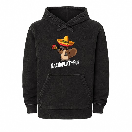 Nachoplatypus Cinco De Mayo Platypus Gifts Fiesta Mineral Wash Hoodies