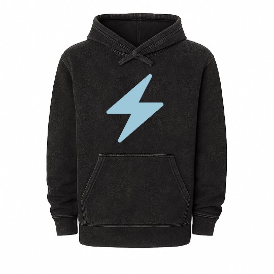 Blue Lightning Bolt Mineral Wash Hoodies