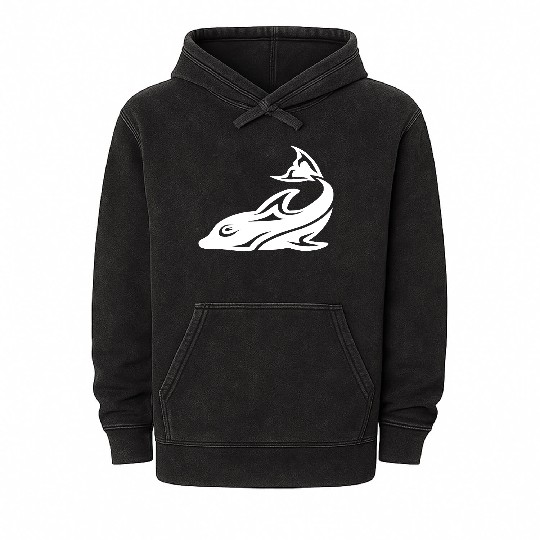 Cool Tattoo Tribal Dolphin Design Vector Mineral Wash Hoodies