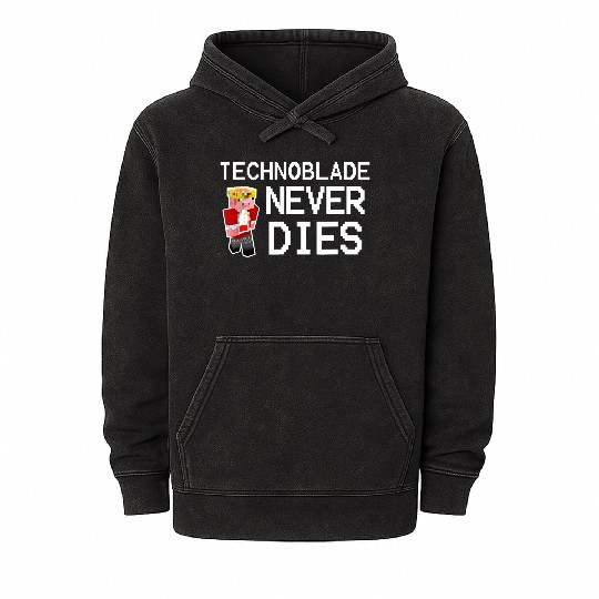 Technoblades Never Dies Video Game Gaming Mineral Wash Hoodies