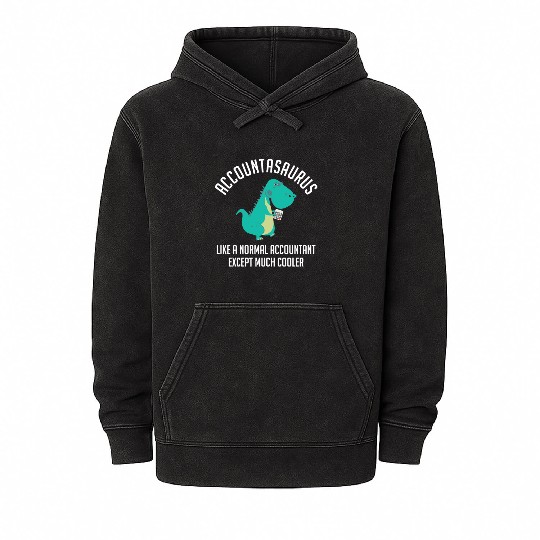 Accountasaurus Like A Normal Accountant Dinosaur Mineral Wash Hoodies