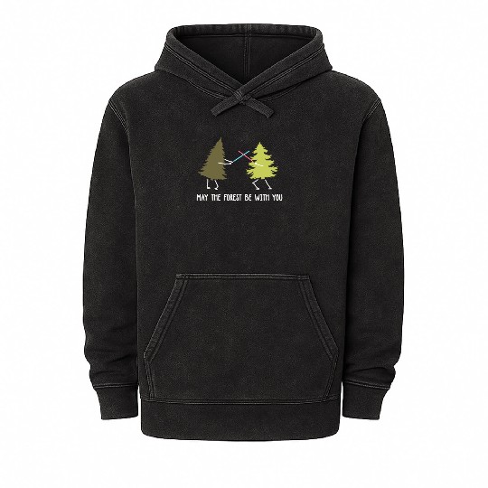 May the forest be with you Mineral Wash Hoodies