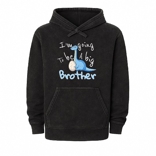 i'm going to be a big brother, big brother saurus Mineral Wash Hoodies