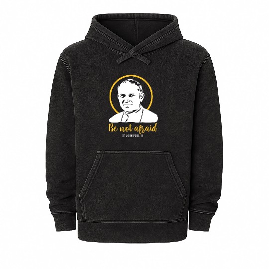 Saint John Paul II JP2 Catholic Pope Religion Mineral Wash Hoodies