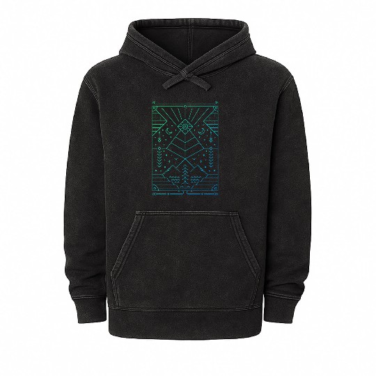 Tropical Geometric Abstract 3 Mineral Wash Hoodies