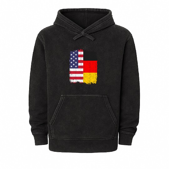 German American US Flag Germany Mineral Wash Hoodies