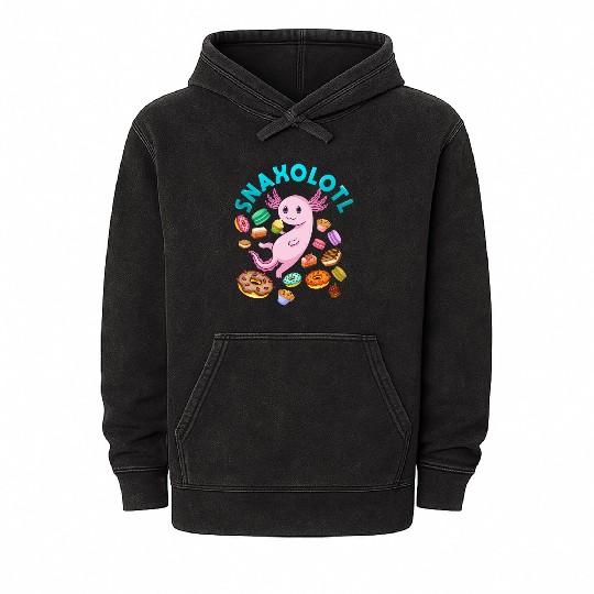Axolotl Snack Snaxolotl Mineral Wash Hoodies