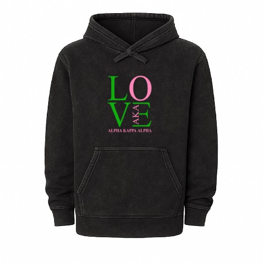 Aka Mineral Wash Hoodies Love Sorority Gift Alpha Kappa Aka Parap