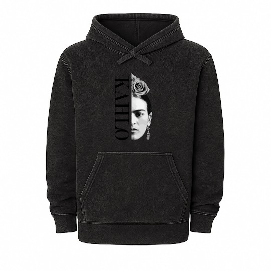 Frida Kahlo Split Portrait Gift Mineral Wash Hoodies