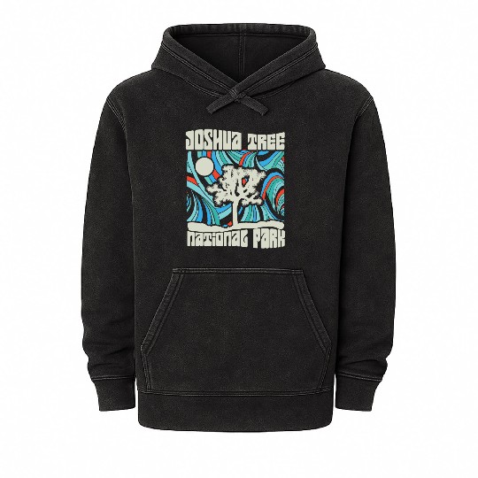 Joshua Tree National Park Retro Psychedelic 60S Ho Mineral Wash Hoodies