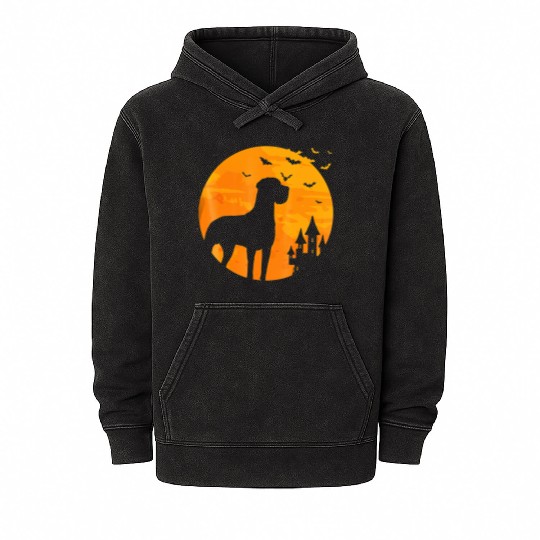 Great Dane Scary Halloween Mineral Wash Hoodies