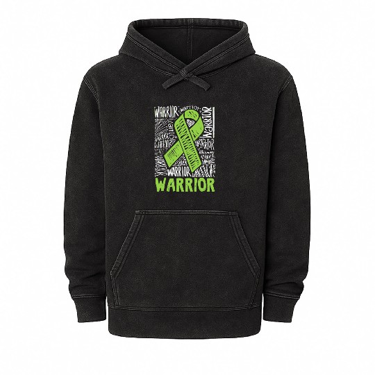 Non-Hodgkins Lymphoma Warrior Lime Green Awareness Mineral Wash Hoodies