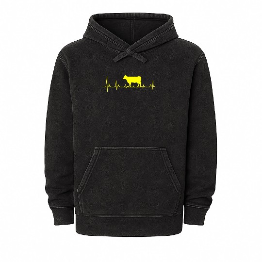 Agriculture Gift Cow Cattle Breeding ECG Mineral Wash Hoodies