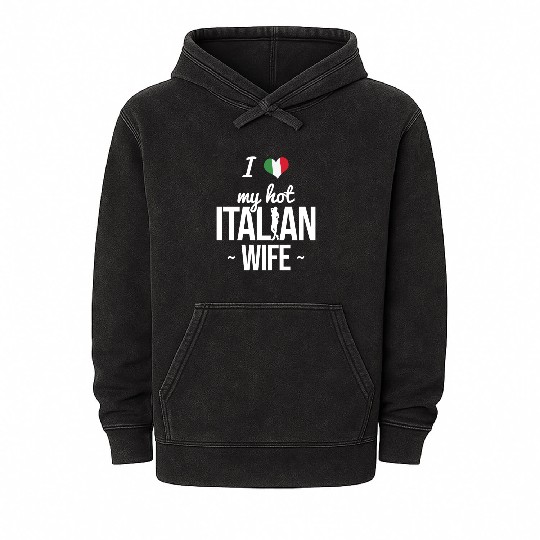 Italian Flag Italy Italian Mineral Wash Hoodies