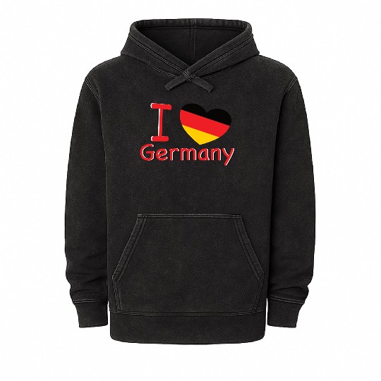 Germany I Love Germany Mineral Wash Hoodies
