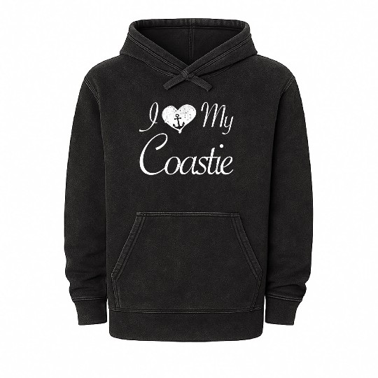 I Love My Coastie Coast Guard Gift Mineral Wash Hoodies