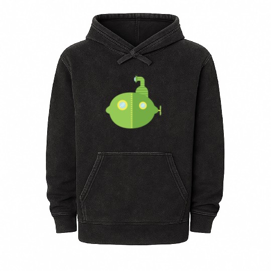 Submarine Lime Mineral Wash Hoodies