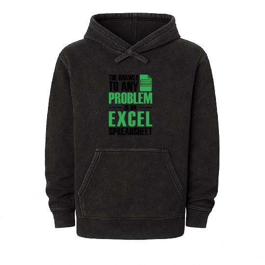 Answer To Any Problem Excel Spreadsheet Accountant Mineral Wash Hoodies