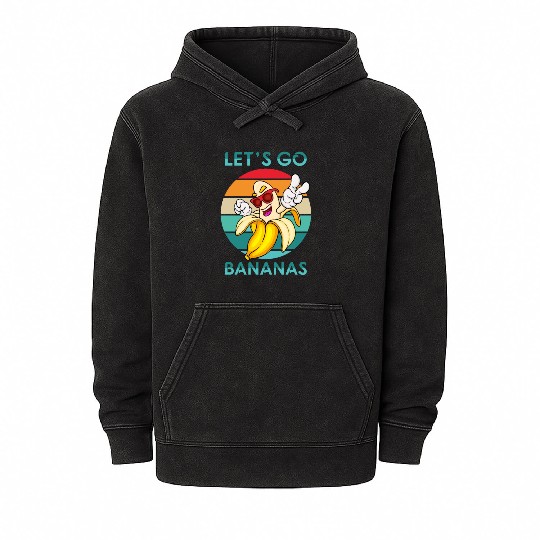 Banana Funny Outfit Fruit Kids Let`s Go-Bananas Mineral Wash Hoodies