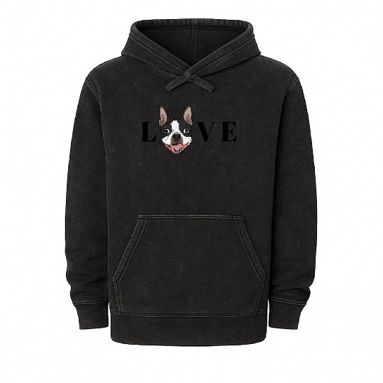 Boston Terrier Lover Cute Boston Terrier Dog Lover Mineral Wash Hoodies