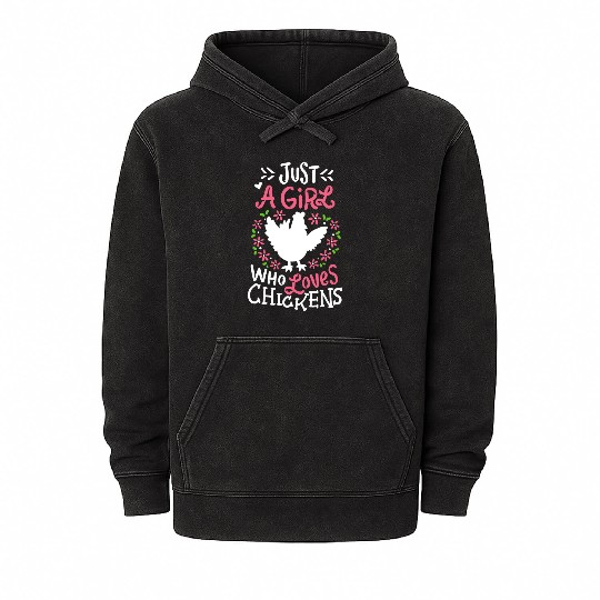 Chicken Farmer Chicken Lover Mineral Wash Hoodies