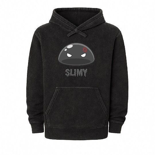 Cute Black Dungeon Slime Monster Weird Anime Mineral Wash Hoodies