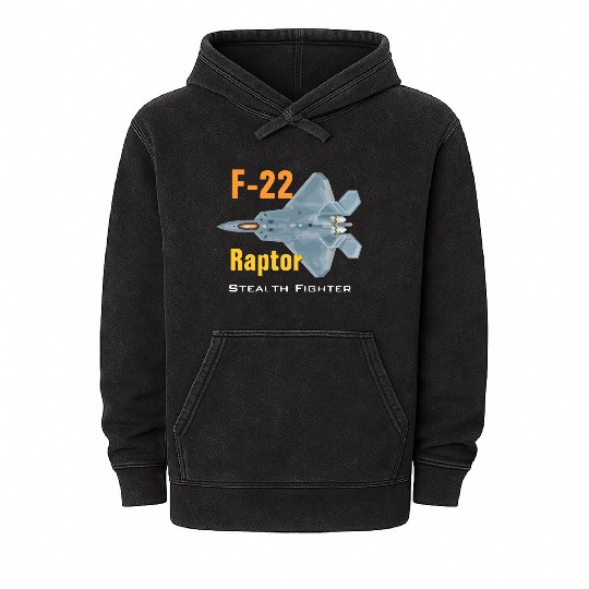 F 22 Raptor stealth fighter Mineral Wash Hoodies