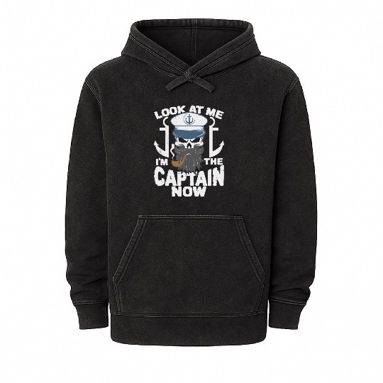 Captain Boat Lovers Fishermen Sailing Boating Mineral Wash Hoodies