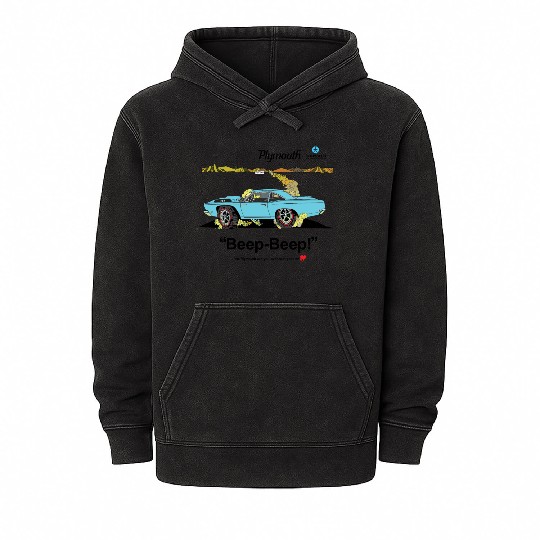 1968 Plymouth Road Runner Salt Flats Light Blue Mineral Wash Hoodies