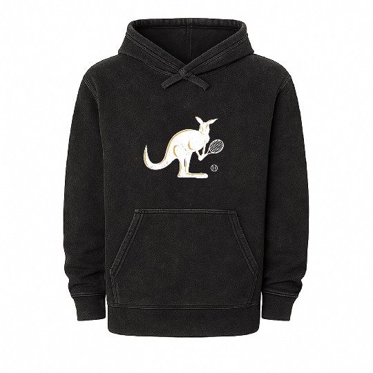 Australia Kangaroo Tennis Player Funny Gift Idea Mineral Wash Hoodies