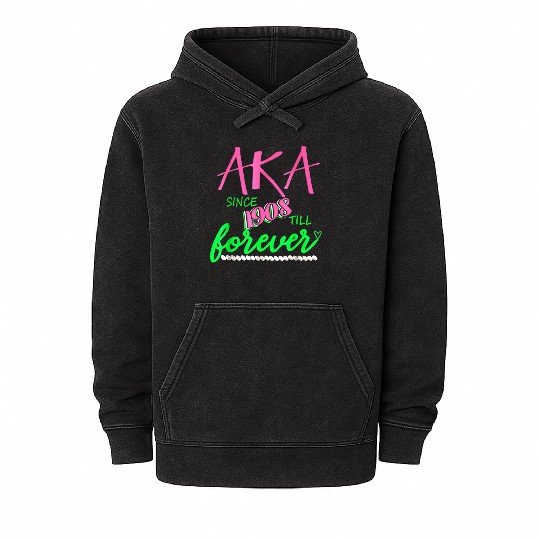 AKA Sorority Alpha Kappa Pink And Green Twenty Pea Mineral Wash Hoodies