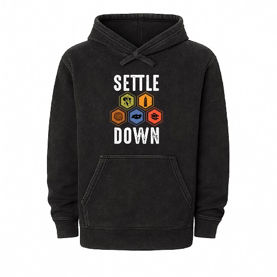 Settle Down Board Game Night Settle Trade Build Mineral Wash Hoodies