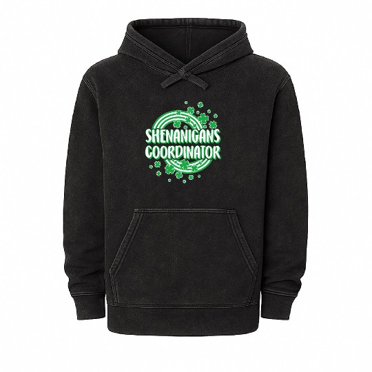 St. Patricks Day Mineral Wash Hoodies, Shenanigans Coordinator,