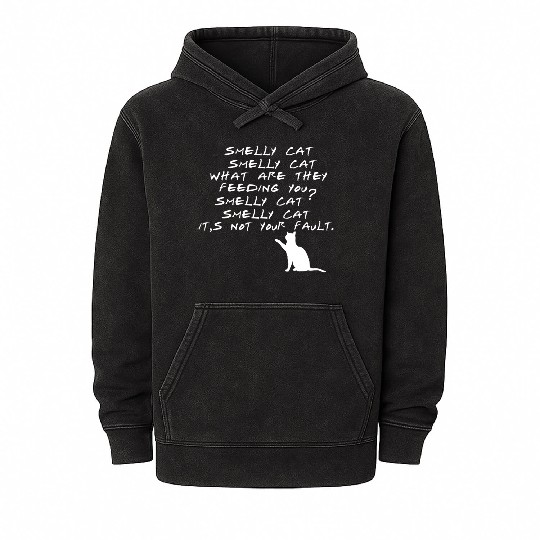 Smelly Cat Friends Tv Show Mineral Wash Hoodies