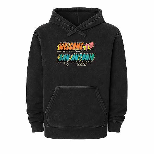 Welcome to San Antonio Texas Design Mineral Wash Hoodies