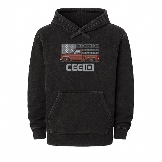 Cee 10 Dark Brown Mineral Wash Hoodies
